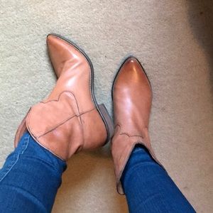 Tan Leather Nicole Booties